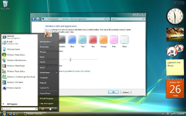 Windows Vista with Aero On