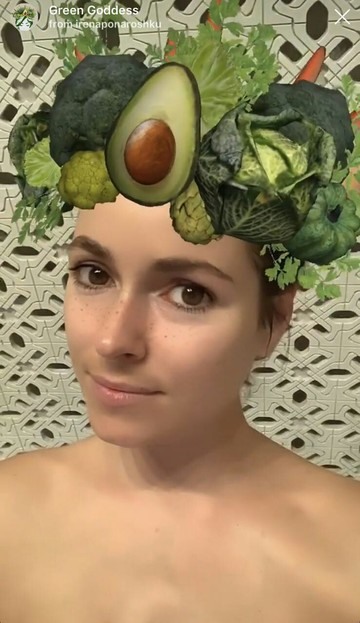 Instagram mask avocado and broccoli