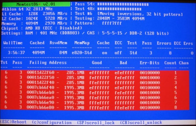 Checking RAM with MemTest86 Utility