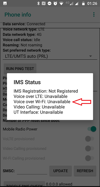 WiFi Calling - Not Supported