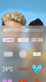 how to add gif sticker animation on instagram story