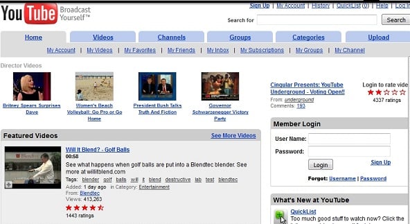 This is what YouTube’s site looked like before.