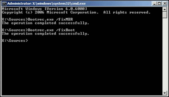 Using the command line to update the bootloader