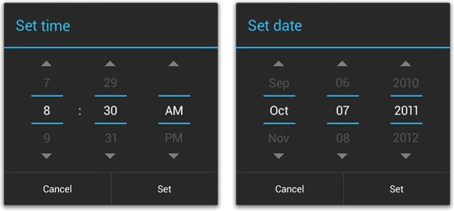 Date and time on Android