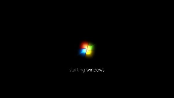 Typical boot screen on Windows 7