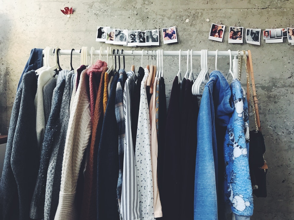 Autumn photo ideas for Instagram - clothes on a hanger