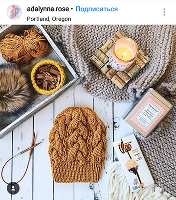 autumn photo ideas for instagram - layout knitted hat
