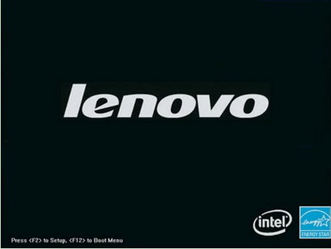 Lenovo laptop startup screen