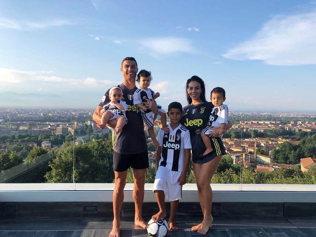 Cristiano Ronaldo with his Instagram family