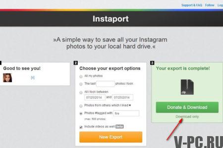 how to free download photos from instagram