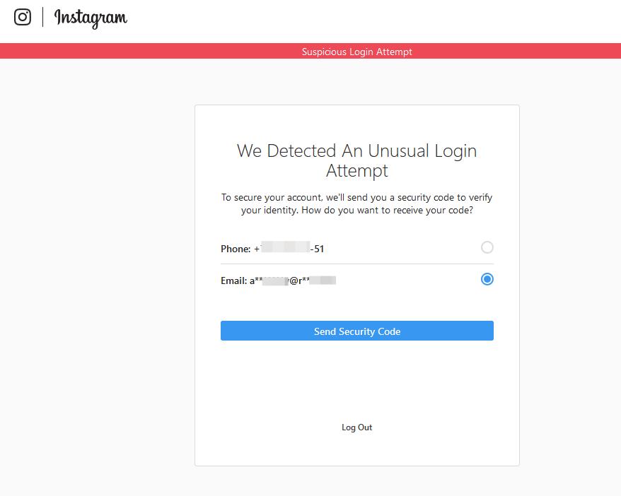 Why can't I log into my Instagram? “We detectedan unusual login Attempt”.